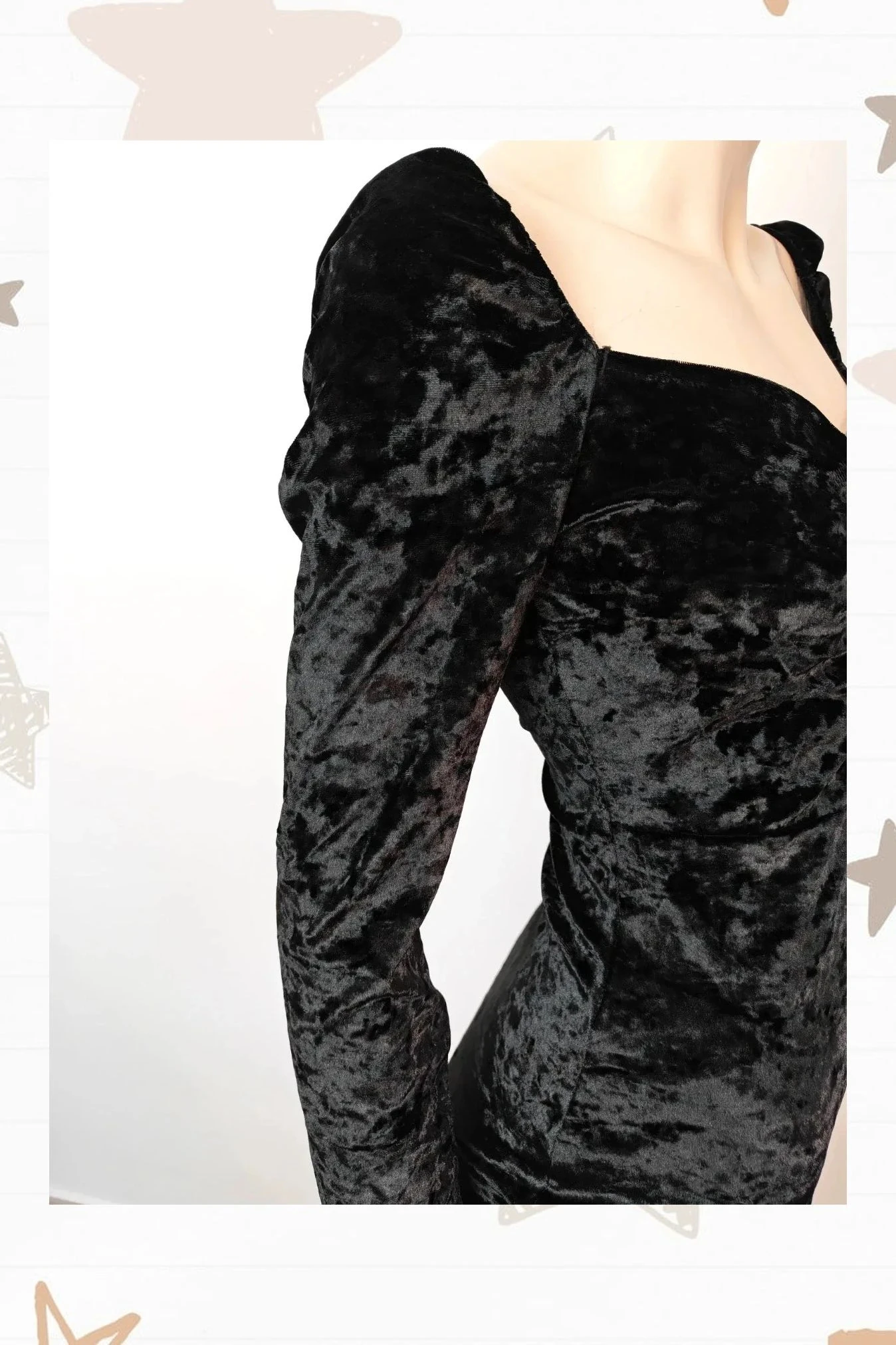 Vestido preto de veludo Dorothy Perkins – photo 3